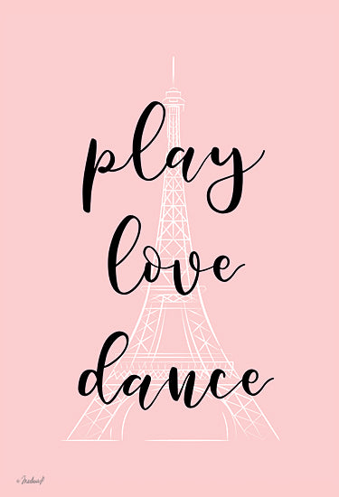 Martina Pavlova PAV400 - PAV400 - Play Love Dance - 12x16 Play, Love, Dance, Parish, Eifel Tower, Pink and White, Tween from Penny Lane