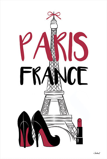 Martina Pavlova PAV469 - PAV469 - Paris France - 12x18 Paris France, Eifel Tower, Fashion, Red & Black, European, Typography, Signs from Penny Lane