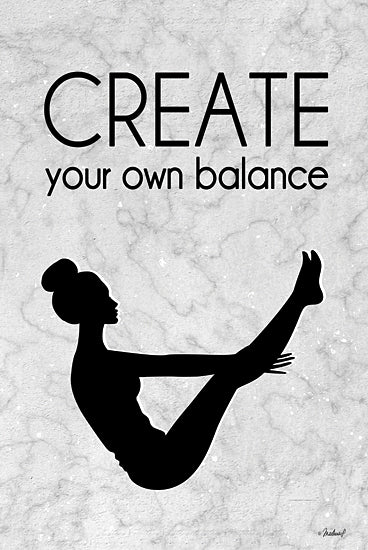 Martina Pavlova PAV486 - PAV486 - Create Your Own Balance - 12x18 Yoga, Create Your Own Balance, Woman, Yoga Pose, Typography, Signs from Penny Lane