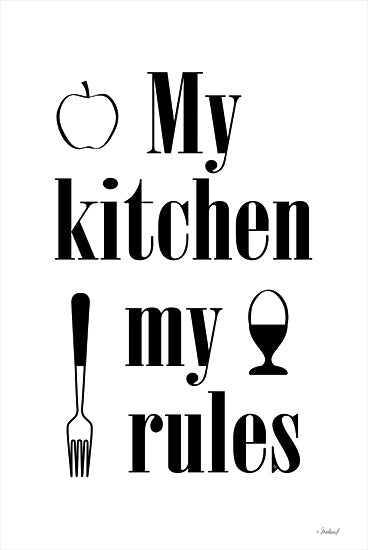 Martina Pavlova PAV559 - PAV559 - My Kitchen, My Rules - 12x18 Kitchen, Whimsical, My Kitchen My Rules, Typography, Signs, Textual Art, Black & White from Penny Lane