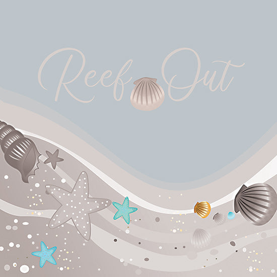 Lauren Rader RAD1384 - RAD1384 - Reef Out - 12x12 Coastal, Whimsical, Beach, Chair, Umbrella, It's a Shore Thing, Typography, Signs, Textual Art, Leisure from Penny Lane