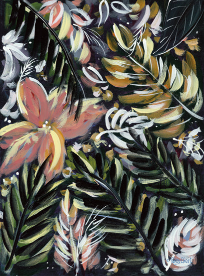Roey Ebert REAR342 - REAR342 - Dark Palms II - 12x16 Leaves, Palm Leaves, Tropical, Coastal, Black Background from Penny Lane