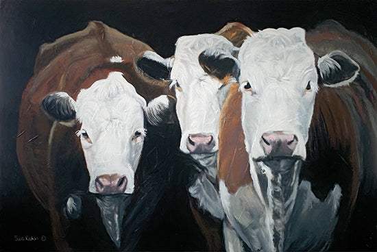Suzi Redman RED145 - RED145 - Hereford Gathering    - 18x12 Cows, Hereford Cows, Farm Animals, Farm from Penny Lane