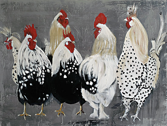 Suzi Redman RED146 - RED146 - Brood Meeting    - 18x12 Roosters, Chickens, Hens, Farm Animals, Farm from Penny Lane