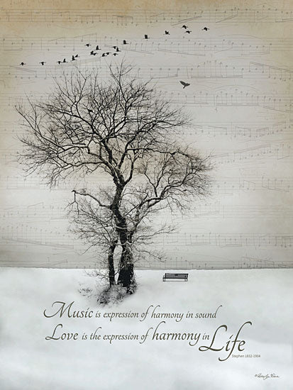 Robin-Lee Vieira RLV404 - Harmony - Tree, Bird, Bench, Snow, Winter from Penny Lane Publishing