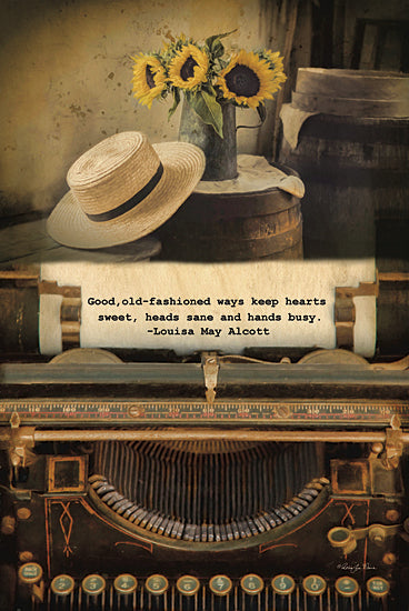 Robin-Lee Vieira RLV519 - Old-Fashioned Ways - Typewriter, Quote, Hat, Sunflowers, Still Life from Penny Lane Publishing