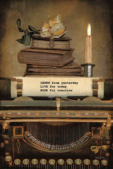 Robin-Lee Vieira RLV522 - Learn from Yesterday - Typewriter, Still Life, Inspirational, Candle, Books from Penny Lane Publishing