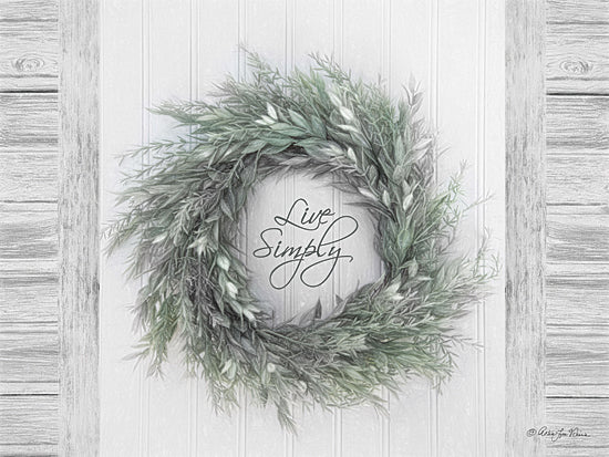 Robin-Lee Vieira RLV671 - Live Simply - Wreath, Inspirational, Signs, Greenery from Penny Lane Publishing