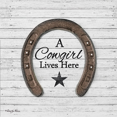 Robin-Lee Vieira RLV678 - A Cowgirl Lives Here - Horseshoe, Cowgirl, Star from Penny Lane Publishing