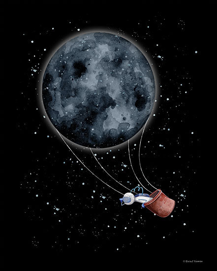 Rachel Nieman RN121 - RN121 - Moon Hot Air Balloon - 12x16 Hot Air Balloon, Moon, Astronaut, Space from Penny Lane