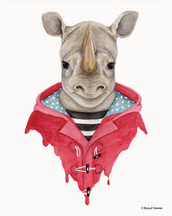 RN140 - Rhino in a Raincoat - 12x16