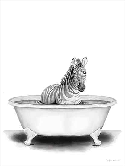 Rachel Nieman RN156 - RN156 - Zebra in Tub - 16x12 Zebra, Bathtub, Black & White from Penny Lane