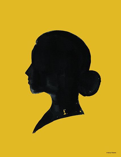 Rachel Nieman RN159 - RN159 - Mustard Yellow Collection 1  - 12x16 Statue, Women's Silhouette, Black & Yellow from Penny Lane