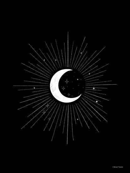 Rachel Nieman RN186 - RN186 - Astrological Moon - 12x16 Moon, Astrological Moon, Black & White, Line Drawing from Penny Lane