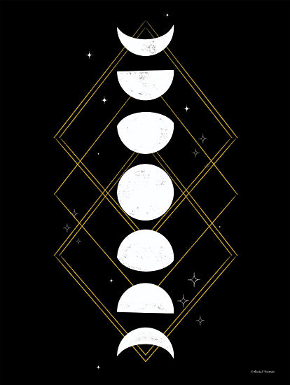 Rachel Nieman RN188 - RN188 - Geometric Moon Phases - 12x16 Moon, Moon Phases, Geometric, Black & White from Penny Lane