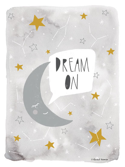 Rachel Nieman RN192 - RN192 - Dream On - 12x16 Dream On, Moon, Stars, Constellations, Motivational, Astronomy, Celestial, Whimsical from Penny Lane