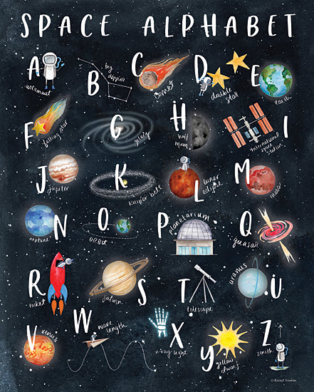 Rachel Nieman RN278 - RN278 - Space Alphabet - 12x16 Space Alphabet, Celestial, Learning, Children, Signs from Penny Lane