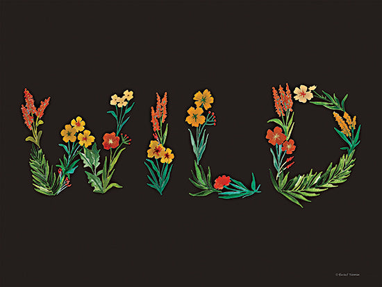 Rachel Nieman RN323 - RN323 - Wild Botanical   - 16x12 Wild Botanical, Flowers, Black Background, Signs from Penny Lane