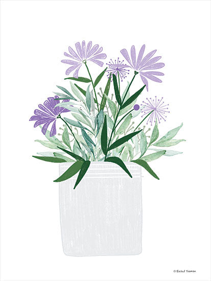 Rachel Nieman RN380 - RN380 - Purple Posies - 12x16 Flowers, Posies, Purple Posies, Greenery, Bouquet, Farmhouse/Country from Penny Lane