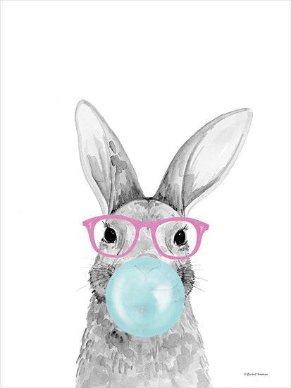 Rachel Nieman RN436 - RN436 - Bubble Gum Bunny - 12x16 Bunny, Rabbit, Bubble Gum, Glasses, Whimsical, Children from Penny Lane