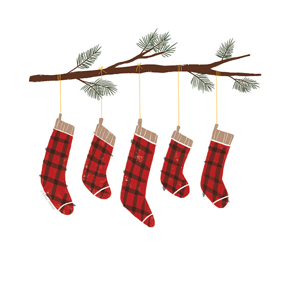 Rachel Nieman RN460 - RN460 - Playful Holiday Stockings    - 12x12 Holiday Stockings, Christmas, Holidays, Stockings, Plaid, Tree Branch from Penny Lane