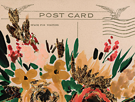 Rachel Nieman RN470 - RN470 - Postcard Painting 2 - 16x12 Postcard, Flowers, Abstract, Gold from Penny Lane