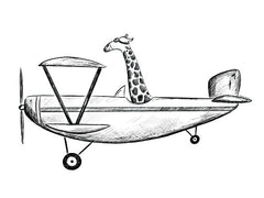 RN478 - Giraffe in a Plane - 16x12