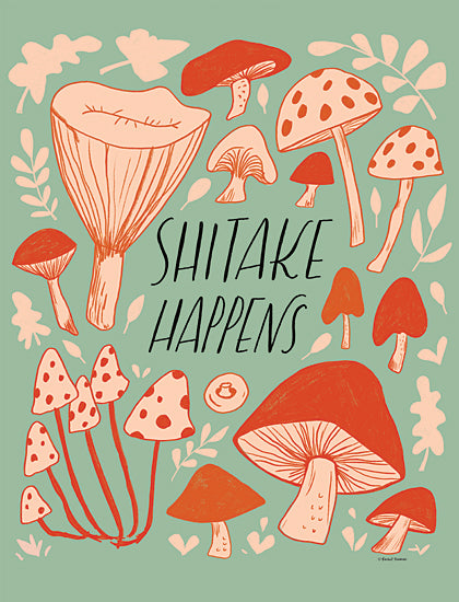 Rachel Nieman RN514 - RN514 - Shitake Happens - 12x16 Humor, Mushrooms, Shitake Happens, Typography, Signs, Textual Art, Kitchen, Vintage from Penny Lane