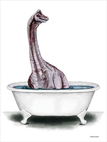 Rachel Nieman RN541 - RN541 - Dino Bath II  - 12x16 Bath, Bathroom, Dinosaur, Brachiosaurus, Bathtub, Whimsical, Children from Penny Lane