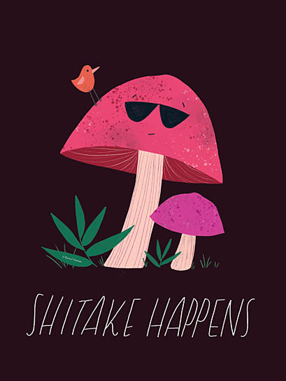 Rachel Nieman RN603 - RN603 - Shitake Happens - 12x16 Whimsical, Mushrooms, Shitake Happens, Typography, Signs, Textual Art, Humor from Penny Lane