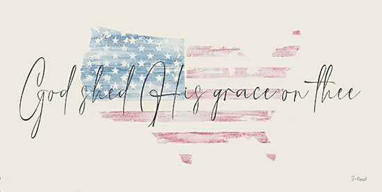 Soulspeak & Sawdust SAW114 - SAW114 - God Shed His Grace on Thee - 20x10 Independence Day, Patriotic, Americana, God Shed His Grace on Thee, Inspirational, United Sates, Red, White & Blue, America, Typography, Signs, Summer from Penny Lane