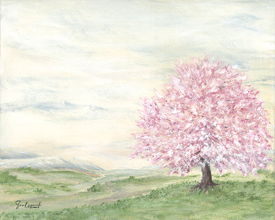 Soulspeak & Sawdust SAW125 - SAW125 - Spoken in Pink - 16x12 Landscape, Tree, Flowering Pink Tree, Hills, Sky from Penny Lane