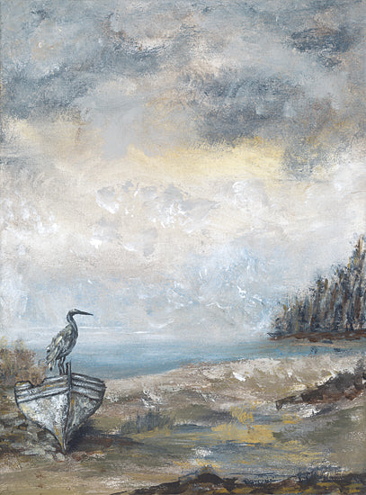 Soulspeak & Sawdust SAW137 - SAW137 - Storm Watcher II - 12x16 Coastal, Landscape, Abstract, Seagull, Canoe, Lake, Clouds, Storms, Weather from Penny Lane