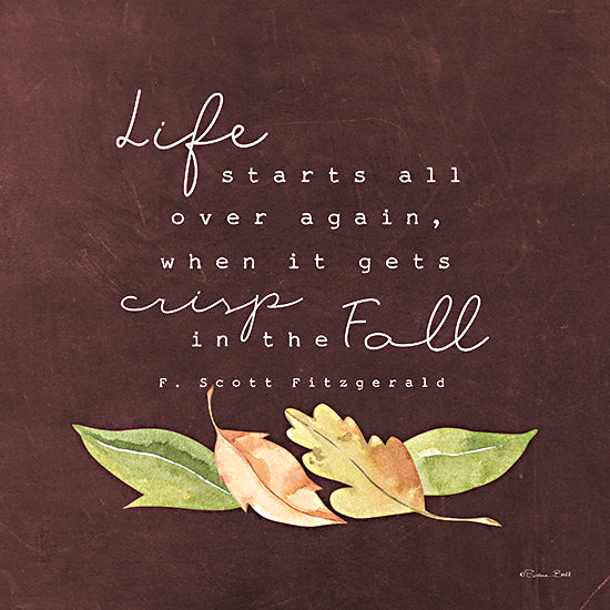 Susan Ball SB1023 - SB1023 - In the Fall - 12x12 Life Starts All Over Again, F. Scott Fitzgerald, Quote, Fall, Autumn, Leaves, Typography, Signs from Penny Lane