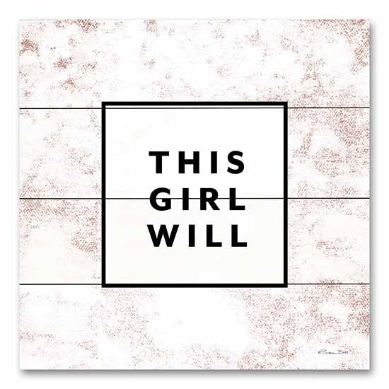 Susan Ball SB1028PAL - SB1028PAL - This Girl Will - 12x12 This Girl Wil, Empowering, Tween, Typography, Signs from Penny Lane
