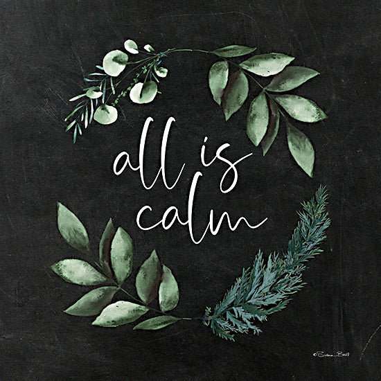 Susan Ball SB1031 - SB1031 - All is Calm     - 12x12 Christmas, Holidays, Typography, Signs, All is Calm, Wreath, Greenery, Winter from Penny Lane