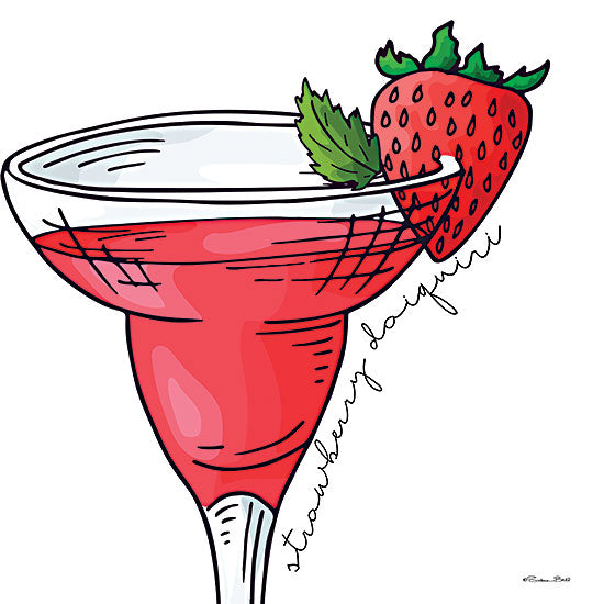 Susan Ball SB1073 - SB1073 - Strawberry Daiquiri    - 12x12 Strawberry Daiquiri, Kitchen, Cocktails, Drink, Bar, Typography, Signs from Penny Lane