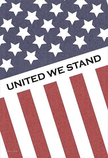 Susan Ball SB1098 - SB1098 - United We Stand - 12x18 Patriotic, United We Stand, Typography, Signs, Textual Art, Stars & Stripes, Red, White & Blue, Independence Day, Summer from Penny Lane
