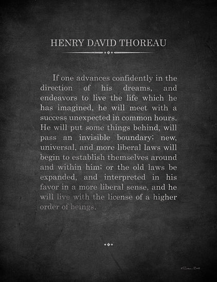 Susan Ball SB1102 - SB1102 - Success - 12x16 Quotes, Henry David Thoreau, If One Advances Confidently in the Direction of His Dreams, Typography, Signs, Textual Art, Motivational, Black & White, American Author from Penny Lane