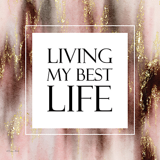 Susan Ball SB1170 - SB1170 - Living My Best Life - 12x12 Inspirational, Living My Best Life, Typography, Signs, Motivational, Abstract Background, Gold, Framed, Textual Art from Penny Lane
