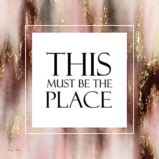 Susan Ball SB1173 - SB1173 - This Must Be the Place - 12x12 Inspirational, This Must Be the Place, Typography, Signs, Motivational, Abstract Background, Gold, Framed, Textual Art from Penny Lane