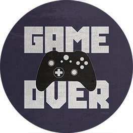 Susan Ball SB1190RP - SB1190RP - Game Over - 18x18 Video Games, Gaming, Game Over, Typography, Signs, Textual Art, Game Controller, Children from Penny Lane
