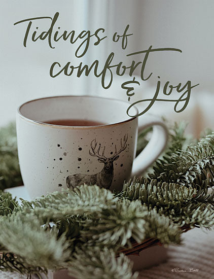 Susan Ball SB1207 - SB1207 - Comfort & Joy - 12x16 Christmas, Holidays, Coffee, Coffee Cup, Pine Boughs, Tidings of Comfort & Joy, Typography, Signs, Textual Art, Kitchen from Penny Lane