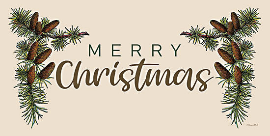 Susan Ball SB1209 - SB1209 - Merry Christmas Pinecones - 18x9 Christmas, Holidays, Pine Sprigs, Pine Cones,  Merry Christmas, Typography, Signs, Textual Art, Nature from Penny Lane
