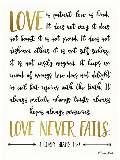 Susan Ball SB395 - Love is Patient - Black and Gold, Religious, Inspirational, Signs, Love from Penny Lane Publishing