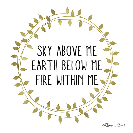 Susan Ball SB398 - Sky Above Me - Black and Gold, Wreath, Inspirational from Penny Lane Publishing
