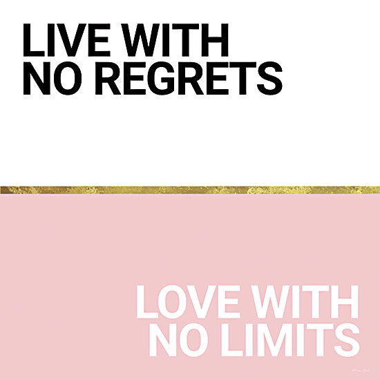 Susan Ball SB786 - SB786 - Regrets and Limits - 12x12 Regrets and Limits, Pink and White, Gold, Tween, Signs from Penny Lane