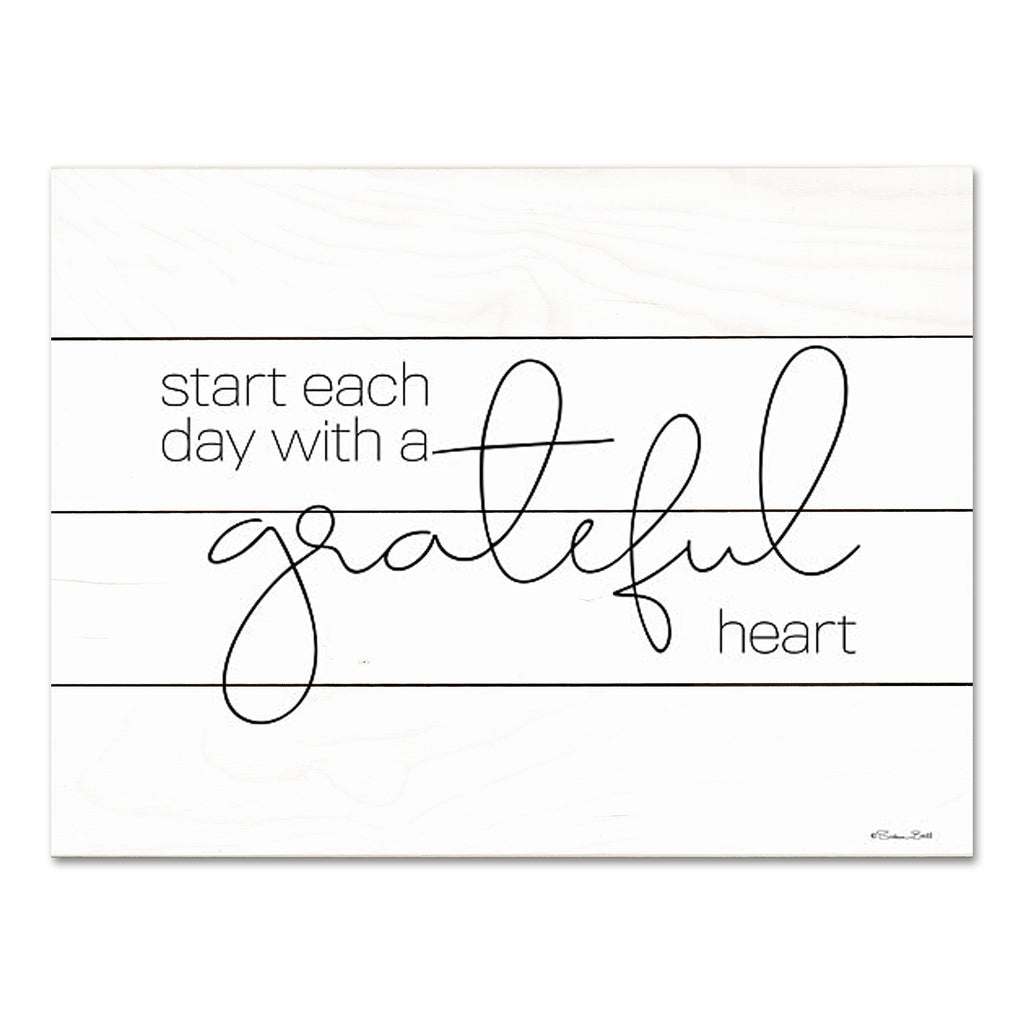 Susan Ball SB831PAL - SB831PAL - A Grateful Heart    - 16x12 Grateful Heart, Grateful, Typography, Signs, Motivational, Black & White from Penny Lane