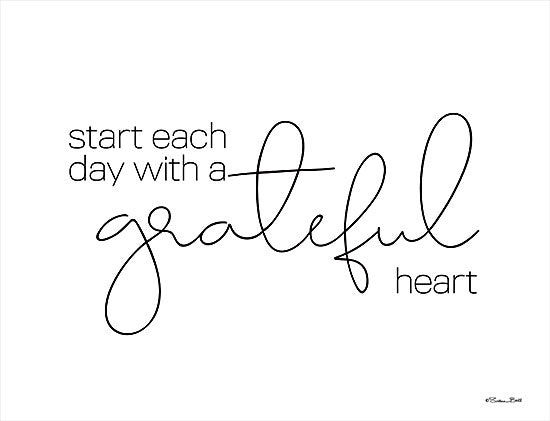 Susan Ball SB831 - SB831 - A Grateful Heart    - 16x12 Grateful Heart, Grateful, Typography, Signs, Motivational, Black & White from Penny Lane