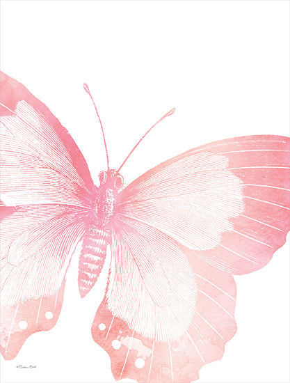 Susan Ball SB846 - SB846 - Pink Butterfly V - 12x16 Pink Butterfly, Butterfly, Stamped Image, Pink & White, Insects from Penny Lane